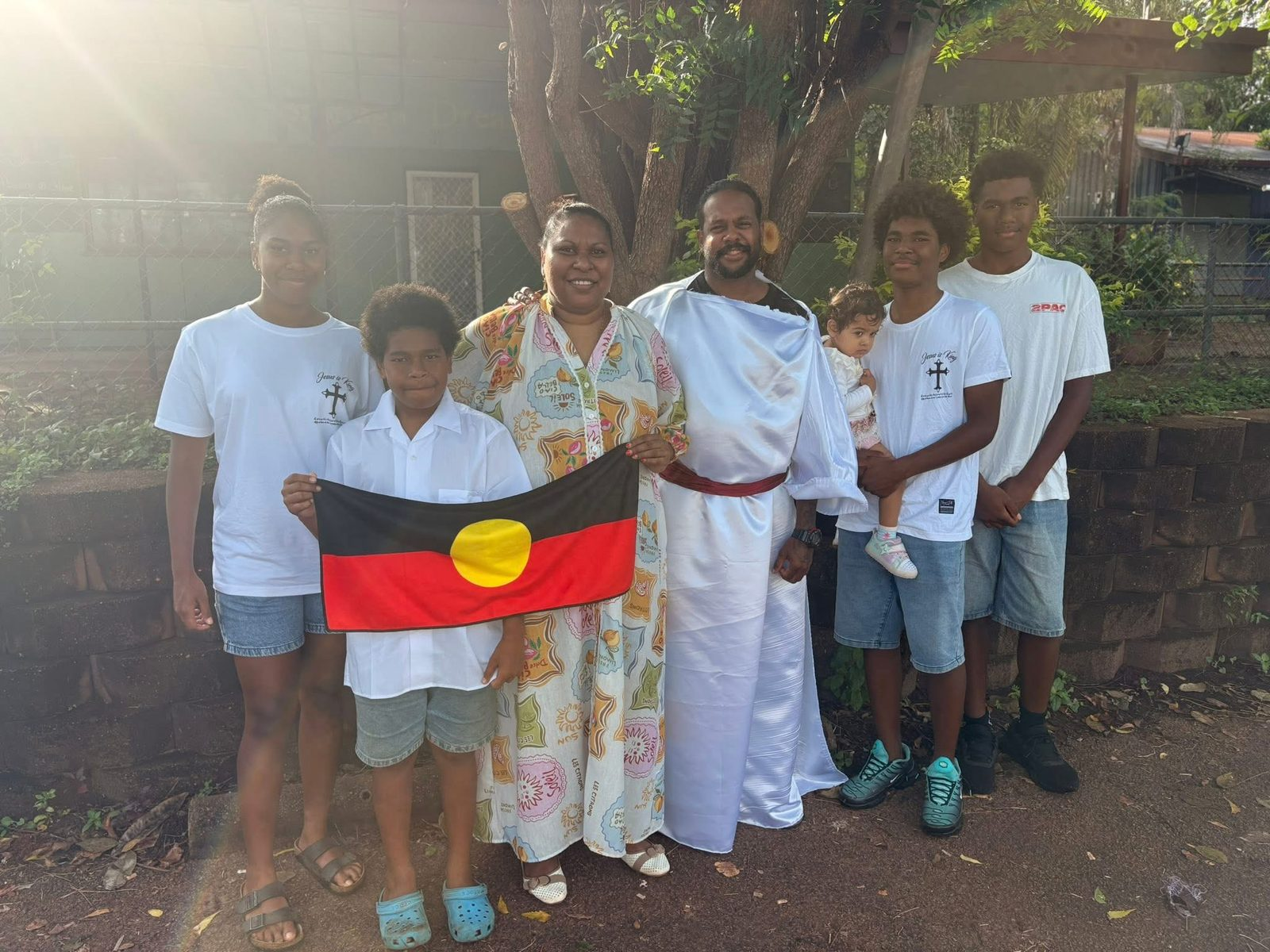 An Indigenous elder standing outdoors during the Jesus Walk